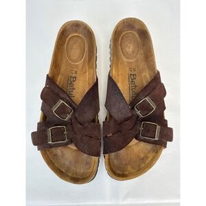 Betula Birkenstock Sandals Women 38 Brown Suede Leather Buckle Boho Comfort